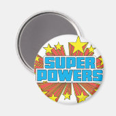 Super Powers™ Logo Blau Magnet (Vorderseite/Rückseite)
