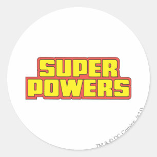 Super Powers™  Logo Gelb Runder Aufkleber