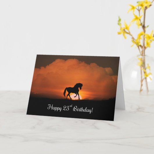 Super Pretty Happy 23rd Horse Birthday Card Karte (Gelbe Blume)