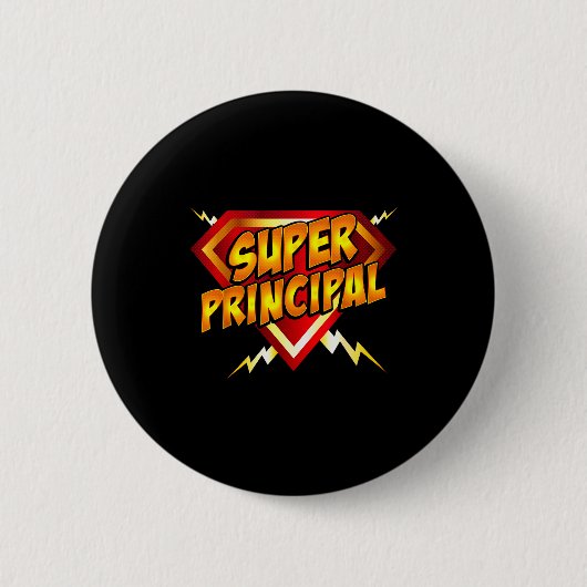 Super Principal Back To School Educational Superhe Button (Vorderseite)
