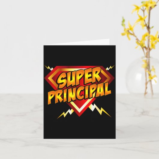 Super Principal Back To School Educational Superhe Karte (Gelbe Blume)