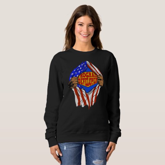 Super Program Developer Hero Job Sweatshirt (Vorne ganz)
