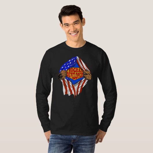 Super Program Developer Hero Job T-Shirt (Vorne ganz)