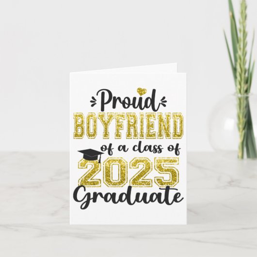 Super Proud Boyfriend of 2025 Graduate Abschluss Karte (Vorderseite)