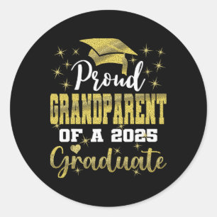 Super Proud Grandparent von 2025 Graduate Graduati Runder Aufkleber