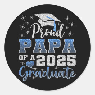 Super Proud Papa of 2025 Graduate Phantastisch Fam Runder Aufkleber