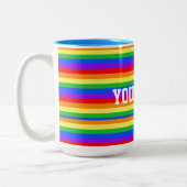 Super Rainbow Individuelle Name Zweifarbige Tasse (Links)
