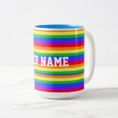 Super Rainbow Individuelle Name Zweifarbige Tasse (VorderseiteRechts)