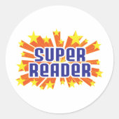 Super Reader Runder Aufkleber (Vorderseite)