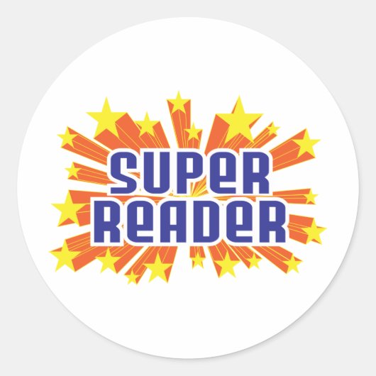 Super Reader Runder Aufkleber (Vorderseite)