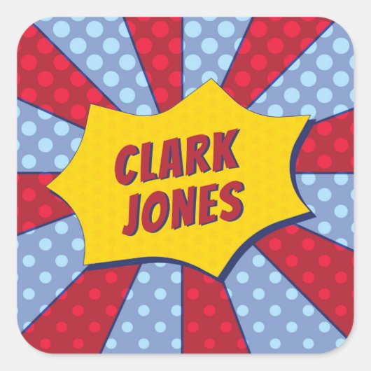 SUPER (RED) QUADRATISCHER AUFKLEBER (Vorderseite)