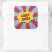 SUPER (RED) QUADRATISCHER AUFKLEBER (Tasche)