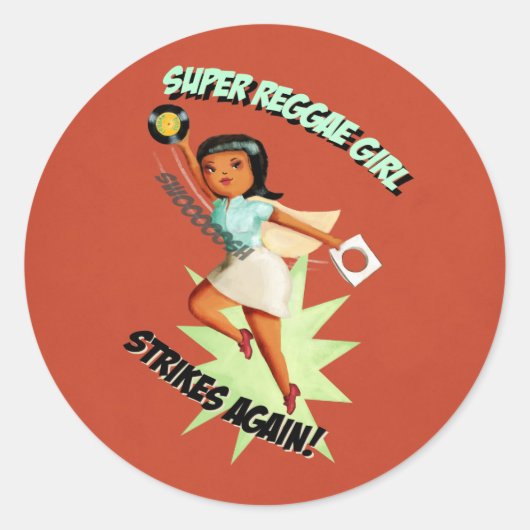 Super Reggae Girl Runder Aufkleber (Vorderseite)