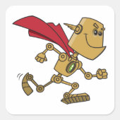 Super Robot Quadratischer Aufkleber (Vorderseite)