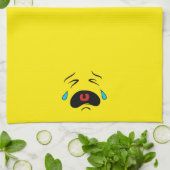 Super Sad Cry Face Emoji Geschirrtuch (Gefaltet)
