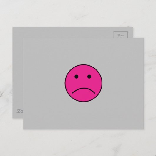 SUPER SAD HET PINK GESICHT GEFÜHLE VERSCHMUTZT L P POSTKARTE (Vorne/Hinten)