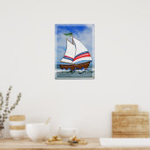 Super Sailboat auf Hoher See Poster (Küche)