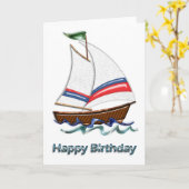 Super Sailboat Birthday Karte (Gelbe Blume)