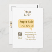 super sale business discount scan QR code details Postkarte (Vorne/Hinten)