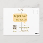 super sale business discount scan QR code details Postkarte (Rückseite)