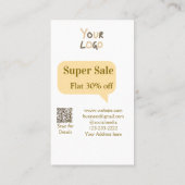 super sale business discount scan QR code details Visitenkarte (Rückseite)