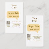 super sale business discount scan QR code details Visitenkarte (Vorne/Hinten)