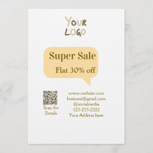 Super Sale Geschäft Rabatt Scan QR-Code Details Einladung