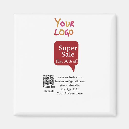 Super Sale Geschäft Rabatt Scan QR-Code Details Magnet (Vorne)
