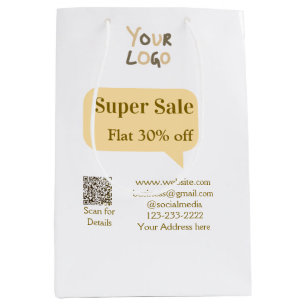 Super Sale Geschäft Rabatt Scan QR-Code Details Mittlere Geschenktüte