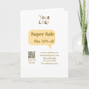 Super-Sale-Geschäftsrabatt QR-Code-Details scannen Karte