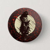 Super Samurai Warrior Silhouette Design Button (Vorderseite)
