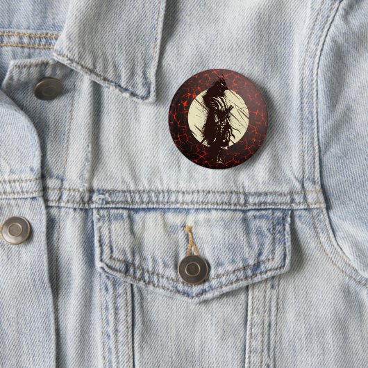 Super Samurai Warrior Silhouette Design Button (Beispiel)