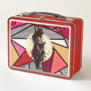 Super Samurai Warrior Silhouette Design Metall Brotdose