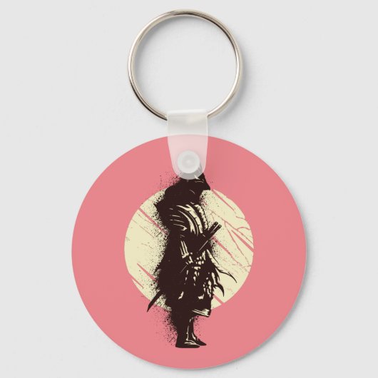 Super Samurai Warrior Silhouette Design Schlüsselanhänger (Vorderseite)