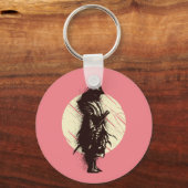 Super Samurai Warrior Silhouette Design Schlüsselanhänger (Vorderseite)