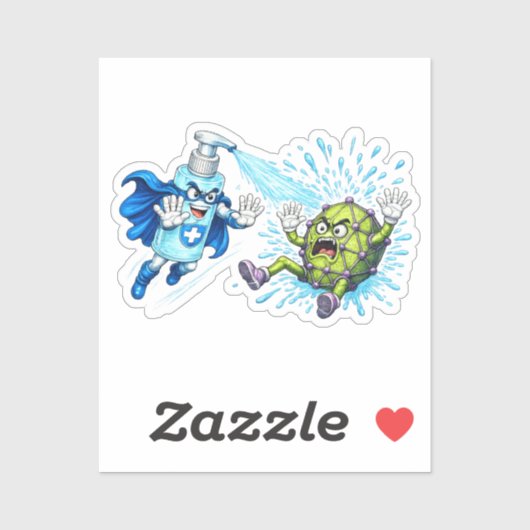 Super Sanitizer vs. Germ Monster Aufkleber (Blatt)
