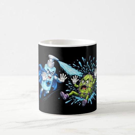 Super Sanitizer vs. Germ Monster Kaffeetasse (Mittel)