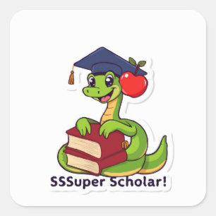 Super Scholar Schlangensticker - Eine Art und Weis Quadratischer Aufkleber