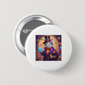 Super schöner Wizard Chat mit leuchtend blauen Aug Button (Vorne & Hinten)