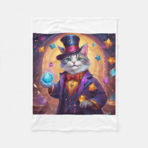 Super schöner Wizard Chat mit leuchtend blauen Aug Fleecedecke