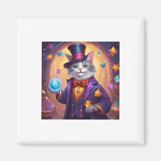 Super schöner Wizard Chat mit leuchtend blauen Aug Magnet (Vorne)