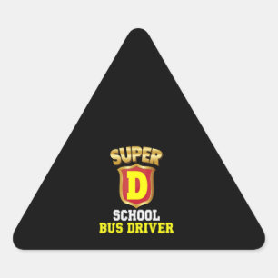 Super School Busfahrer zurück zum Schulherzen Kind Dreieckiger Aufkleber