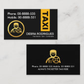 Super schwarz mit gelbem Taxi Farbtab Visitenkarte (Vorne/Hinten)