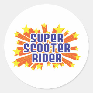 Super Scooter Rider Runder Aufkleber