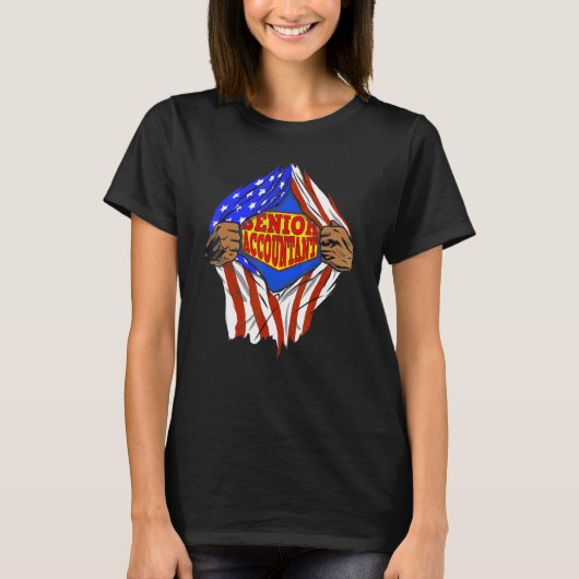 Super Senior Accountant Hero Job T-Shirt (Vorderseite)