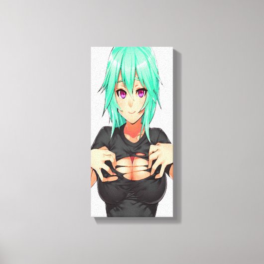 Super Sexy Green Hhahab Hentai Girl Leinwanddruck (Vorderseite)