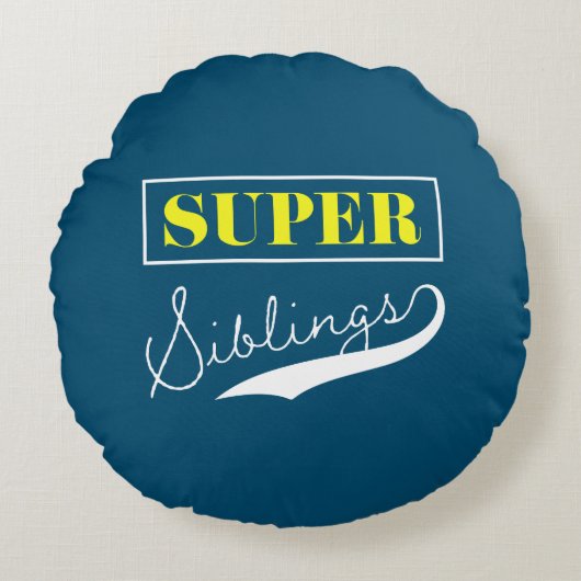 Super Sibling Rundes Kissen (Vorderseite)