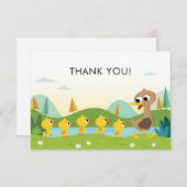 Super Simple | 5 Kleine Ducks Baby Dusche Dankeskarte (Vorne/Hinten)