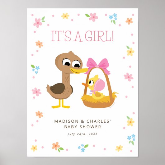 Super Simple | 5 Little Ducks Girl Babydusche Poster (Vorne)