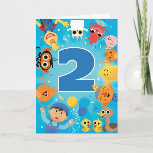 Super Simple Character Confetti Birthday Karte (Vorderseite)